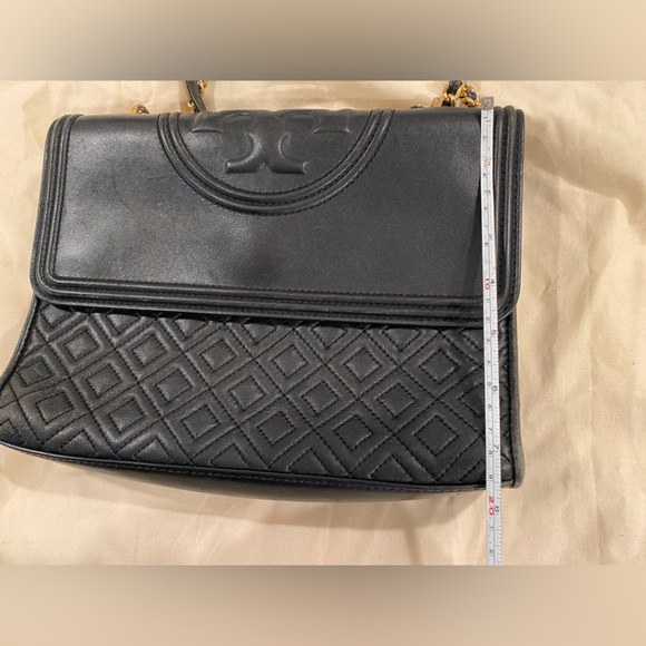 Tory Burch Fleming Diamond Quilted Lamb Leather Purse Black - Picture 16 of 16